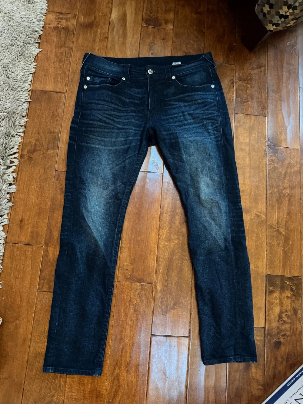 True Religion Men's Slim Straight Dark Indigo Jeans